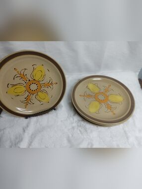 5 Hearthside Fleur De Lis Stoneware Japan Vintage Hand Painted Salad Plates